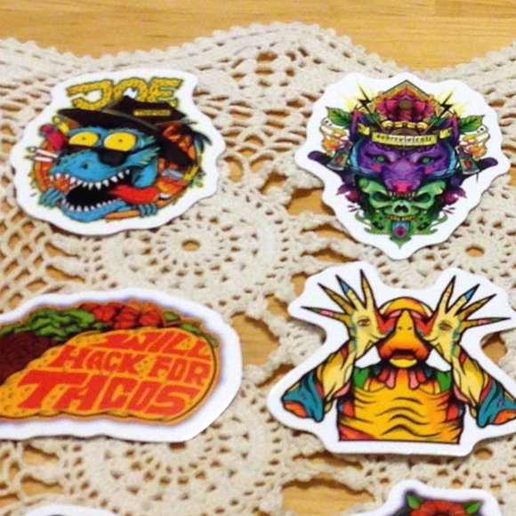 Cellphone, hydroflask stickers, weird, funky, psychedelic - Picture 4 of 5